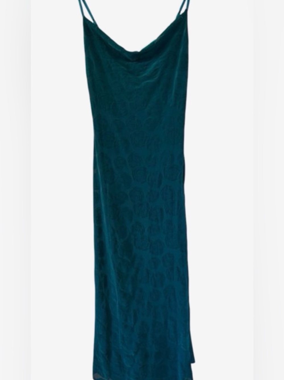 Altar'd State Emerald Green Floral Textured Maxi Dress